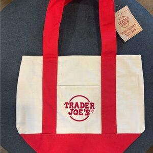 Red and Cream Canvas Tote Bag mini